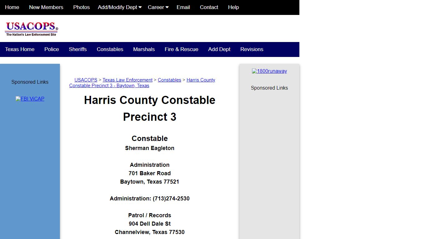 Harris County Constable, Precinct 3 - Baytown, Texas - USACOPS