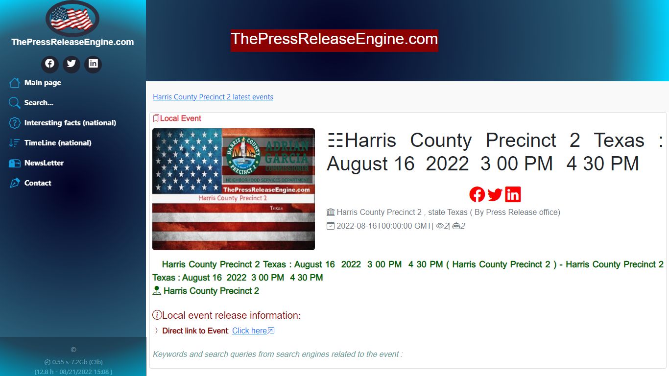 Harris County Precinct 2 Texas : August 16 2022 3 00 PM 4 30 PM